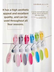 Pack Of 30 Plastic Clothes Pegs, Non-Slip Clothes Pegs, Multi-Coloured Clips With Soft Padded For Towels, Socks, Underwears And Clothes