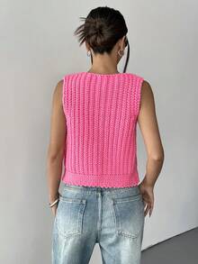 Women's Casual Front Bow Knitted Cardigan, Elegant Versatile For Spring And Summer - Rose Red - View 3