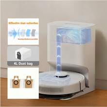 Dreame 集尘袋与 Dreametch L20 Ultra L10 Ultra L10s Ultra X10 Plus X20 Pro S10 Pro 机器人吸尘器兼容，自排式底座真空袋替换配件 - 白色 - 查看 11