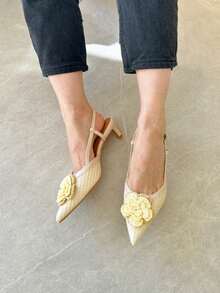 Rhinestone Embellished High Heels, Basic Party/Wedding/Outdoor Styles - Apricot - View 5