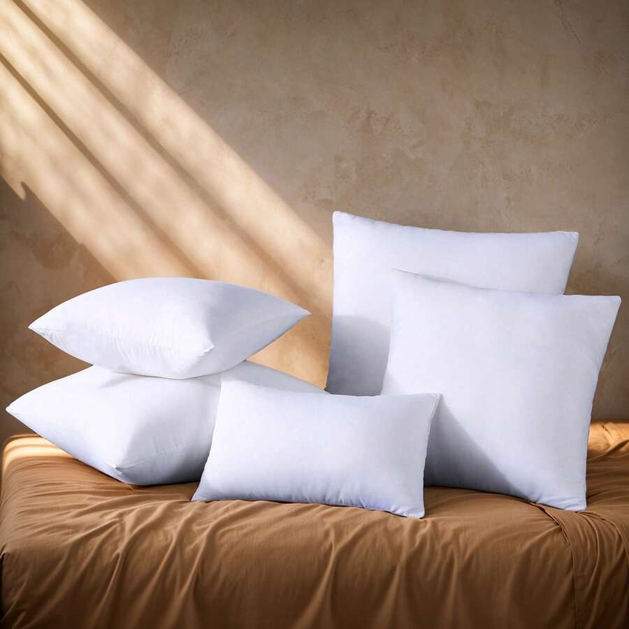 CNZB-1pc 纯色白色装饰枕头，简约纯色家居抱枕，床上用品，枕芯，床用枕头
