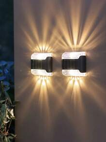 Outdoor Solar Wall Lights, IP44 Solar Fence Lights, Solar Lighting Lamps, Solar Atmosphere Lights, Solar Hat Lights, Solar Railing Lights, IP44 Waterproof, Suitable For Courtyards, Villas, Sheds, Gardens, Terraces, Garages, Walls, Railings, Parties, Festivals, And Other Ambient Lighting., Solar Lights Outdoor