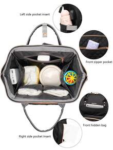 LEQUEEN 1pc Oxford Cloth Mummy Bag, Large Capacity Multi-Functional Maternity Bag, Suitable For Outgoing, Travel, Prenatal Storage, Diaper Bag - Multicolor - View 5