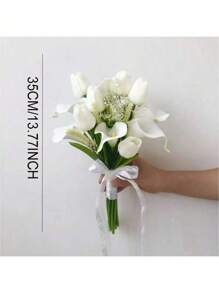 Artificial Calla Lily Bridal Bouquet, Wedding Bridesmaid Flowers, Bride Accessory