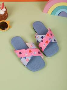 Kids' Fashionable Slip-On Outdoor Slippers, Summer Square Toe Flat Sandals, New Style Girls' Highly Attractive Beach Shoes - Multicolor - View 3