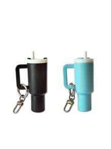 10/8/5/3/2pcs Mini Water Bottle Keychain - Street Style, Multiple Colors, Can Be Used For Keychain Accessory Charms, Wallet Charms, Cups, Wallet Accessories, Mini Water Bottle Keychain, Mini Cup Keychain, Key Ring Or Lip Balm, Cute Water Bottle Keychain, Plastic Material, A Good Gift For The Opening Season