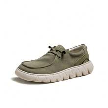 CAMEL CROWN Men's Sports Casual Shoes, Spring Comfortable Middle-Aged Men's Casual Soft-Soled Lace-Up Cloth Shoes - Army Green - View 3