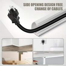1pc 2m Self-Adhesive Invisible Cable Duct, Surface Mounted Wire Organizer Tidy Cable Cover, Anti-Trampling, Home Decor, Wired Network Cable Shielding Flexible Duct