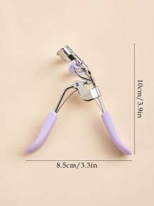 1 pieza Rizador de pestañas de acero inoxidable con peine + 10 piezas de almohadillas de repuesto, rizador de pestañas manual color lila claro, rizador de pestañas sin pellizcos, herramienta de maquillaje, herramienta de belleza, herramienta para ojos, herramienta para pestañas postizas, fácil de reemplazar las almohadillas, duradero, unisex, apto para uso doméstico y distribución comercial