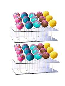 1pc 15/20-Holes Lollipop Holder With Clear Acrylic Display Stand, Candy Shelf For Wedding Party Birthday Cake Pop Dessert Display Wedding Decor Wedding Party Supplies Wedding Decorations Wedding Accessories Wedding Cake Stand