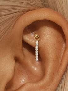 1 件 925 纯银花朵不对称耳钉平背软骨耳轮穿孔花朵环状耳环精美珠宝适合日常佩戴婚礼派对订婚周年纪念情人节 - 金色 - 查看 16