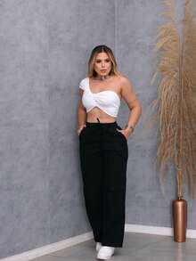 Women's Stretch Jeans - Blanco y Negro - Ver 6
