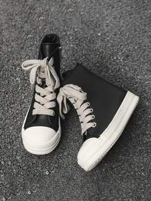 Owens Rick Shoes Outdoor Black Canvas High Top Quality Owens Men Shoe Jumbo Lace Women Sneaker Fashion Casual Owens Design Boots & Shoes - Black - View 5