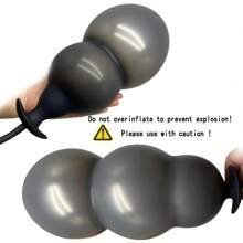1 PC  Butt Plug Silicone Inflatable Plugs Adult  Toys & Games For Couples Small Buttplug With A Pulling Bead And Balloon Pump For Men, Women  Trainer