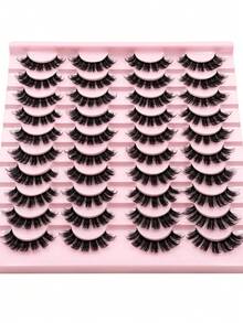 20 Cặp Lông Mi Giả Làm Dày Nối Mi Dụng Cụ Trang Điểm Du Lịch Lông Mi Giả Tự Nhiên Crossover, Lông Mi Dày Làm Thủ Công Cong Dày Lông Mi Giả 3D Fuax Dụng Cụ Trang Điểm Bán Chạy Cho Cuộc Sống Hàng Ngày, Quà Tặng Giáng Sinh. - lông mi mềm mại - Xem 2