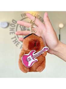 Soft Capybara Plush Keychain Toy Realistic Cute Capybara Stuffed Animals Toy Capybara Plushie, Pendant For Backpack Handbag Birthday Gift,Stuffed Toy,Pink Capybara,Party Favors For Kids, Birthday Decoration