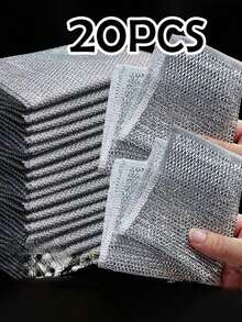 2/5/10/15/20/30pcs Metal Mesh Scouring Pads, Anti-Scratch Steel Wool Sponges, Multi-Purpose Metal Wire Dish Scrubbers, Easy To Rinse, Reusable, Metal Wire Cleaning Cloths, Metal Wire Dish Cloths For Washing Pots, Pans, Utensils, Sinks, Countertops, Stoves, Reusable Kitchen Cleaning Towels, Dishcloths, No Lint, No Streaks, Washable Cleaning Rags, Kitchen Supplies, Kitchen Cleaning Tools, Kitchen Essentials, Cleaning, Kitchen Towels - Many - View 12