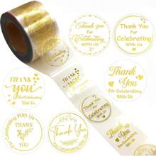 500pcs/Roll 1inch 1.5inch Thank You Sticker,Gift Sticker For Business Label Shipping Sticker,Gift Wrapping Stickers For Envelopes, Flowers, Love Letters, School Supplies,Back To School