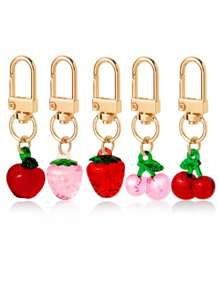 1/5/10 Peças Delicado e Fofo Chaveiro Pendente de Flor, Morango, Cereja, Maçã, Coração, Charme e Acessório da Moda para Bolsa, Presente Ideal para Festa, Natal, Aniversário, Ação de Graças para Mulheres, Decoração DIY de Carteira e Bolsa no Estilo Y2K, Ótimo para Família, Amigos, Professores, Colegas de Classe e Parceiros