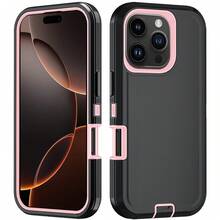 FOGEEK 防震、防摔、防滑三合一重型保护手机壳,适用于 防水防摔防刮 - 黑粉紅色 - 查看 3