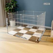 适合小型和中型犬的兔子围栏，室内宠物围栏 DIY，黑色铁丝隔离门，带门的防护栏杆，适用于豚鼠 - 彩色 - 查看 5