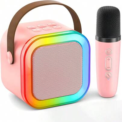 Altavoz Bluetooth Karaoke Portátil con 1 Micrófono - Efectos de Voz, Luces de Colores y Tecnología Bluetooth 5.0
