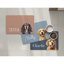 1pc Personalized Dog Mats Using Pet Photo + Name, Custom Dog Food Mat, Personalized Dog Placemat, Custom Dog Bowl Mat, High-Quality, Customizable With Your Dog's Picture And Name, Mother's Day, Father's Day, Pet Anniversaries, New Year, Thanksgiving Day Ornamental Stylish, Fashion, Colorful, Vintage, Cute, Contracted, Cuties Custom, Unique, Customized, Personalized Pet For Anniversaries, For Birthdays