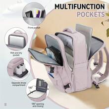 Large Travel Backpack Bag For Women Men,Carry On Backpack,17 Inch Laptop Business Work Waterproof Backpack With Laptop Compartment,Person Item Flight Approved,Mochila De Viaje,Travel Laptop Backpack, Extra Large Backpacks, Flight Approved Daypack, Business Bag,Travel Bagbackpack For Schoolp For Men Women,Back Pack - 藕粉色 - 查看 5