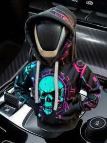 1 pezzo Copri pomello del cambio creativo - Decorazione per interni auto assorbente del sudore, design stampato, fodera morbida per una presa confortevole, design unico e interessante che mostra la tua personalizzazione, facile da installare e rimuovere per la pulizia, protezione durevole per il cambio, disponibile in più colori e motivi, adatto alla maggior parte dei modelli di veicoli - Multicolore - Visualizzare 2