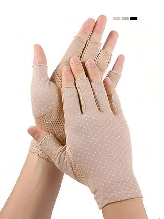 1pc Women's Outdoor Sunscreen Gloves, Suitable For Riding, Driving, Running, Climbing, Non-Slip, Touchscreen, UV Protection, Fit For Outdoor Activities