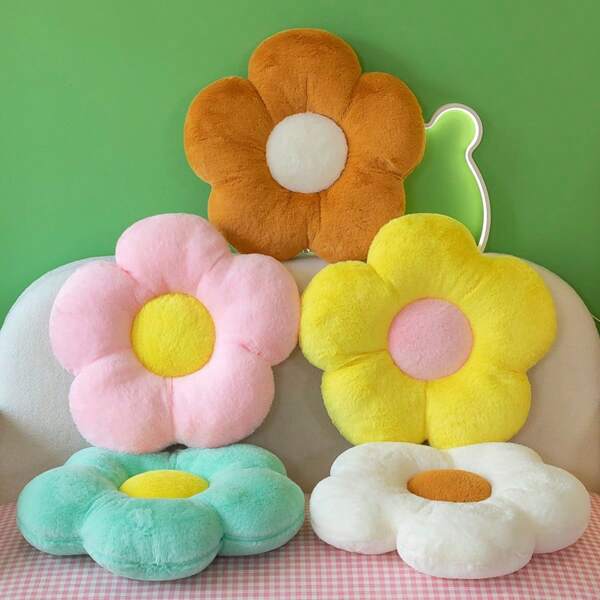 1 pièce Coussin de siège fleur de marguerite Coussin de jeter tournesol pour canapé rebord de fenêtre Taie d'oreiller Cadeau créatif