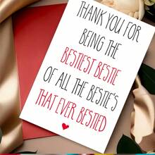 1pc, Fun Friendship Greeting Card, (With Envelope) Quality Paper, Warm Words Design Plus Heart Embellishment Design. Suitable For Any Occasion, Best Greeting Card For Friends (12cm/4.7inx17cm/6.7in)