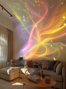 1 pièce Lampe à projection à effet vague d'eau, lampe LED multifonction alimentée par USB, lampe d'atmosphère ciel étoilé, lampe de lecture de livre électronique, éclairage décoratif pour la maison, convient pour la chambre à coucher, le salon, cadeaux de fête