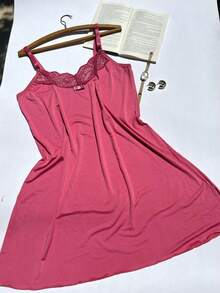 Camisola Rosa Plus Size Clássica Conforto Alça Reforçada Regulável Tecido Sedoso- Promoção Camisola Feminina Grande