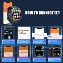 EIGIIS Men's Smart Sports Watch, With LED Light, 100+ Sports Modes, Supports Multiple Languages, Message Reminder, Wireless Calling (Answering/Making Calls), Do Not Disturb Mode, Weather Forecast, Compatible With Android And IOS, Holiday Gift