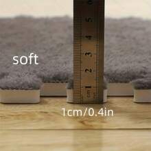 24pcs Anti-Slip Interlocking Thick Carpet Tile, Soft Plush Solid Color Interlocking Floor Mat, Dirt-Resistant Household