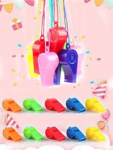 10pcs/20pcs/30pcs High Quality PVC Referee Whistles - Loud Colorful Sports Whistles With Lanyard, Clear And Loud Sound For Referees, Cheerleaders And Outdoor Activities - Ideal For Coaches And Referees For Soccer And Basketball Games, Birthdays And Wedding Celebrations, Christmas,Wear Resistant - Multicolor - View 6