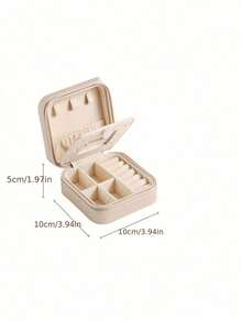 1 件 PU 材质旅行珠宝盒大容量珠宝收纳盒便携式配件整理盒多层珠宝展示架盒戒指盒项链盒化妆盒适用于戒指项链耳环耳钉手链吊坠口红香水口红等夏季旅行多色可选露营派对波西米亚风格返校