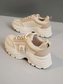 New Women Outdoor Sports Shoes, Thick Sole Lift, Lightweight & Comfortable, Breathable, Versatile Casual Chunky Sneakers, Anti-Skid & Wear-Resistant