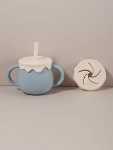 1 Set personalisierter Namensbecher, 250ml Baby Silikon Kontrast-Farbbecher mit Doppelgriff, Kleinkind auslaufsicherer Trinkwasserbecher Geschirr - Verschiedenfarbig - Übersicht 10