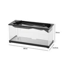 Aquarium mit Filter, Mini Aquarium Starter Kits, Mikro Landschafts Schreibtisch Aquarium Komplettset für Büro Desktop Dekoration - Schwarz - Übersicht 10