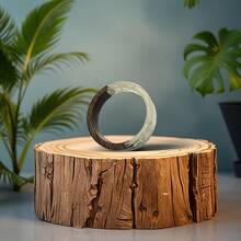 1pc Handmade Women's Dried Flower Resin Ring - Dried Flower Wood - View 2