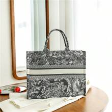Street Style Embroidered Tote Bag Large Capacity Handbag Shopping Bag Women Suitable For Festival Gathering Artistic Style Luxury Style - 黑色 - 查看 2