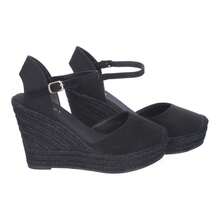 shoes&blues.es Sandalo con zeppa in iuta da donna, comodo ed elegante, design moderno e chiusura regolabile con fibbia alla caviglia, ideale per la primavera-estate. - nero - Visualizzare 5