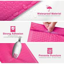 Bubble Mailers 6x10 Inch 100 Pack Hot Pink Padded Envelopes Usable Size 6x9" Self Seal Bubble Envelopes Opaque Padded Mailers For Mailing Jewelry Makeup Small Business #0 - 玫紅色 - 查看 3