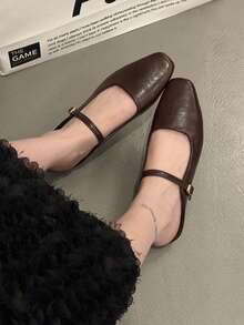 法式玛丽珍鞋女春秋新款浅口圆头软底平底小众连衣裙搭配优雅平底鞋