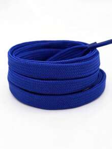 2 Pairs Fashionable Solid Color Elastic Shoelaces, Minimalist And Practical Multi-Purpose - Royal Blue - View 1