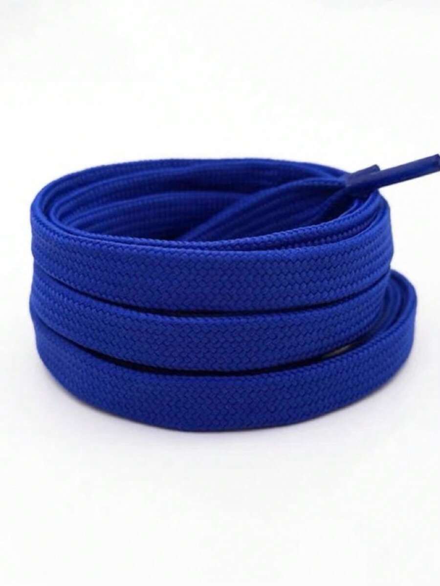 2 Pairs Fashionable Solid Color Elastic Shoelaces, Minimalist And Practical Multi-Purpose - Royal Blue - View 1