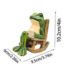 迷人的微型青蛙花园雕像，带太阳能灯 - 非常适合室内和室外装饰，也是理想的礼物