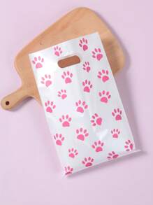 10/25/50 pièces Sacs cadeaux avec empreintes de pattes de chien roses, sacs d'emballage thème de révélation de genre avec empreintes de pattes, cadeaux pour anniversaires, mariages, baby showers, fêtes de révélation de genre, fournitures pour boutiques, sacs à provisions